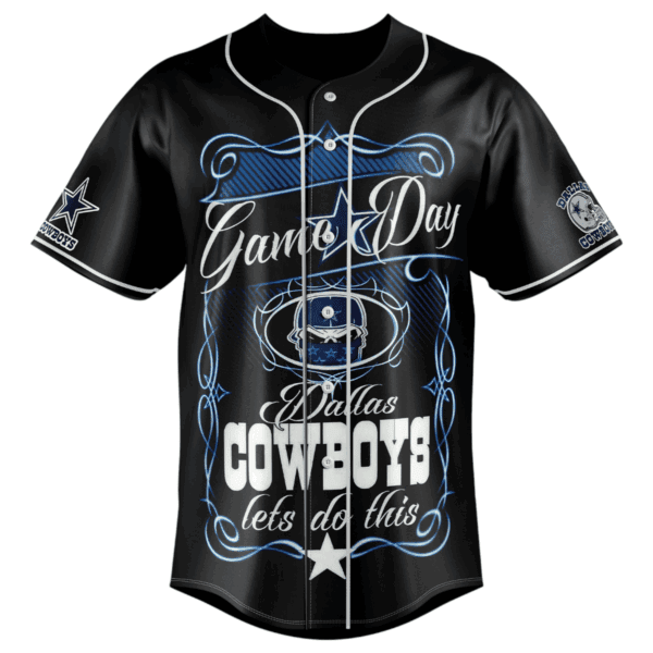 Black Dallas Cowboys Game Day Baseball Jersey - Image 4