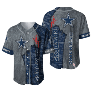 Custom Name Dallas Cowboys Baseball Jersey Shirt NFL Gifts for Fans Gebone