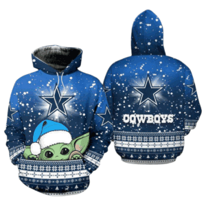Dallas Cowboys Baby Yoda Christmas NFL Hoodie Gifts for Fans Gebone