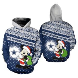 Dallas Cowboys Christmas Mickey Disney NFL Hoodie Gifts for Fans Gebone
