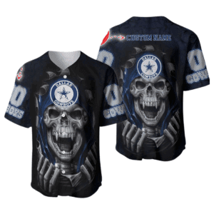 Dallas Cowboys Custom NFL Jersey Skull Personalized Baseball Jersey Gebone