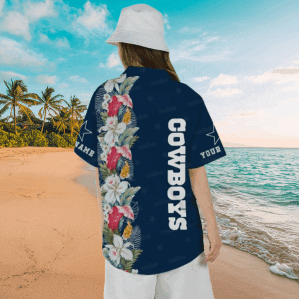 Dallas Cowboys Floral Fantasy Personalized Hawaiian Shirt - Image 2