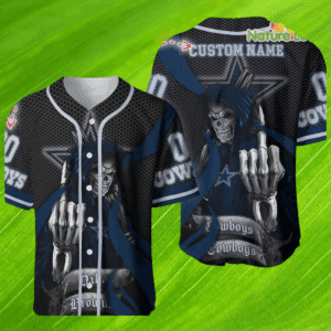 Dallas Cowboys Grim Reaper Jersey – Custom Name Baseball Gift for Fans