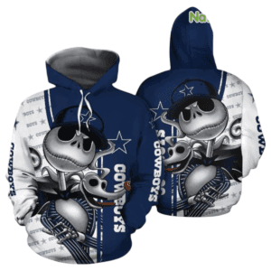 Dallas Cowboys Jack Skellington NFL 3D Hoodie Gifts for Fans Gebone