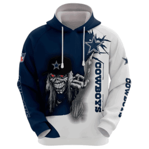 Dallas Cowboys Long Hair Skull Halloween Hoodie NFL Gifts Gebone