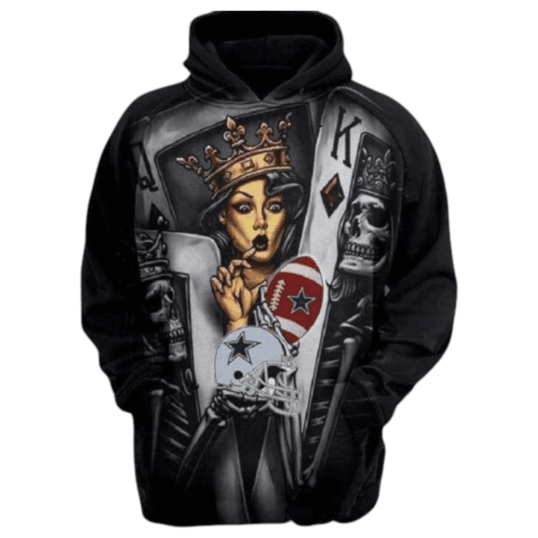 Dallas Cowboys Queen Death Play Poker Halloween NFL Hoodie Gifts for Fans Gebone