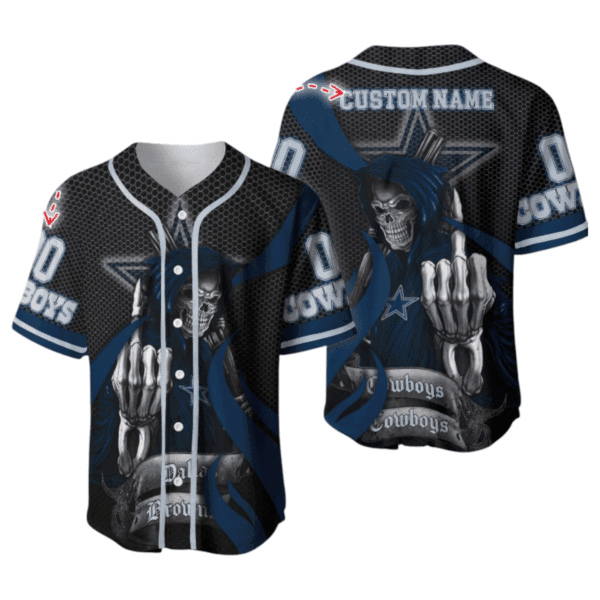 Dallas Cowboys The Reaper Custom Baseball Jersey – Personalized Name & Number - Image 2