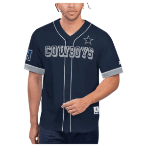 Men's Starter Navy Dallas Cowboys Relay Vintage Full-Button Baseball Top