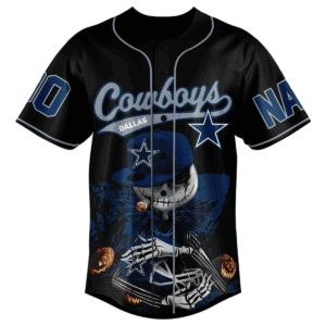 Personalized Cowboys Jack Skellington Halloween Baseball Jersey
