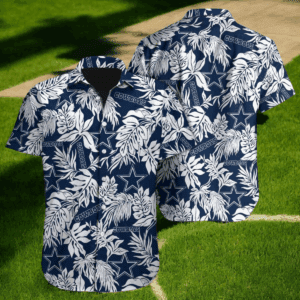Tropical Leafs Dallas Cowboys NFL Button Up Hawaiian Shirt Gebone