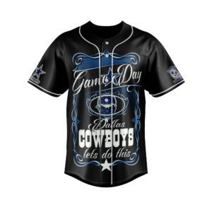 Black Dallas Cowboys Game Day Baseball Jersey