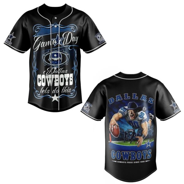Black Dallas Cowboys Game Day Baseball Jersey - Image 3