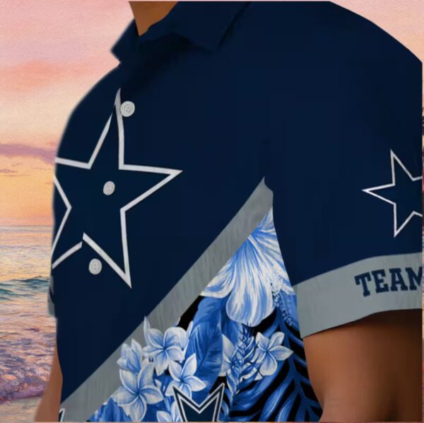 Custom Dallas Cowboys Floral Chevron Blue Hawaiian Shirt - Image 6