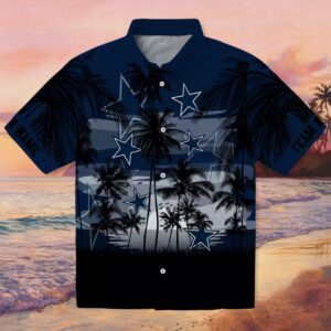 Custom Dallas Cowboys Sunset Scene Blue Black Hawaiian Shirt