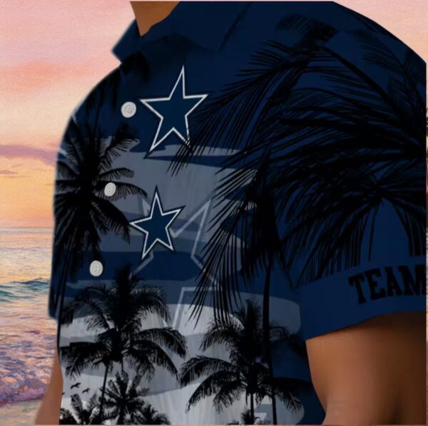 Custom Dallas Cowboys Sunset Scene Blue Black Hawaiian Shirt - Image 7
