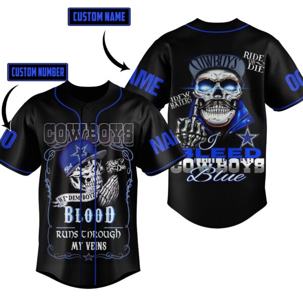 Customizable Dallas Cowboys Jack Skellington Halloween Baseball Jersey