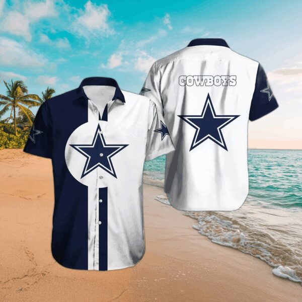 Dallas Cowboys Bold Stripe Hawaiian Shirt