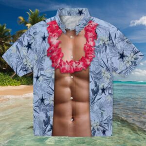 Dallas Cowboys Chest Illusion Blue Hawaiian Shirt
