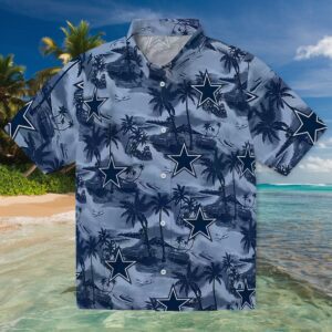 Dallas Cowboys Coastal Palms Blue Hawaiian Shirt