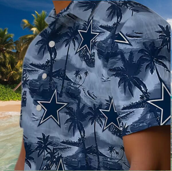 Dallas Cowboys Coastal Palms Blue Hawaiian Shirt - Image 8