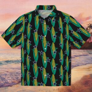 Dallas Cowboys Corn Motifs Black Green Hawaiian Shirt