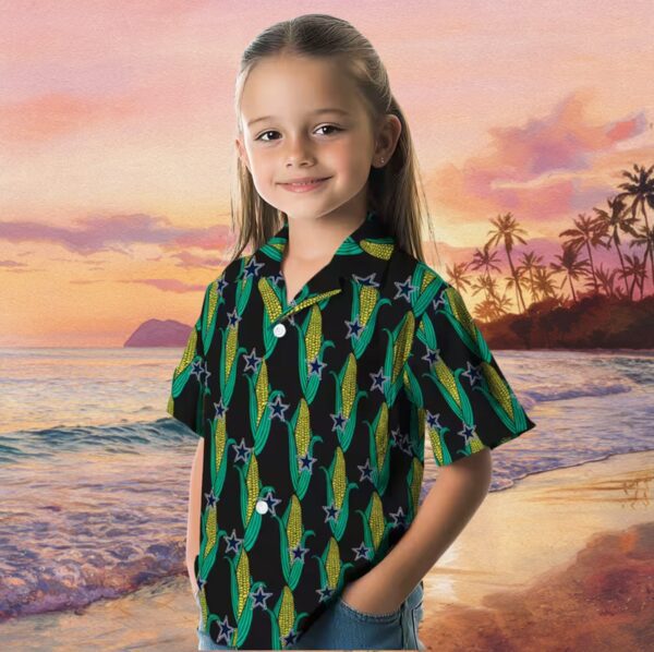 Dallas Cowboys Corn Motifs Black Green Hawaiian Shirt - Image 6