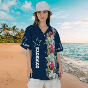 Dallas Cowboys Floral Fantasy Personalized Hawaiian Shirt