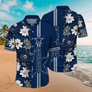 Dallas Cowboys Floral Stripes Hawaiian Shirt