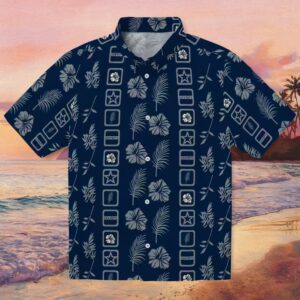 Dallas Cowboys Framed Floral Blue Hawaiian Shirt