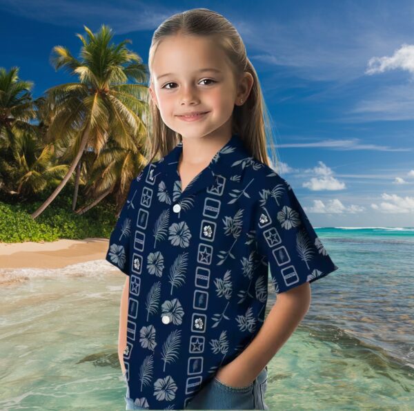 Dallas Cowboys Framed Floral Blue Hawaiian Shirt - Image 6
