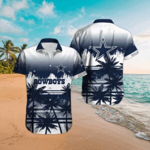 Dallas Cowboys Gradient Palms Hawaiian Shirt