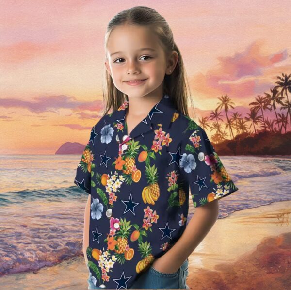 Dallas Cowboys Hibiscus And Fruit Navy Blue Hawaiian Shirt - Image 6