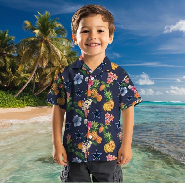 Dallas Cowboys Hibiscus And Fruit Navy Blue Hawaiian Shirt - Image 7