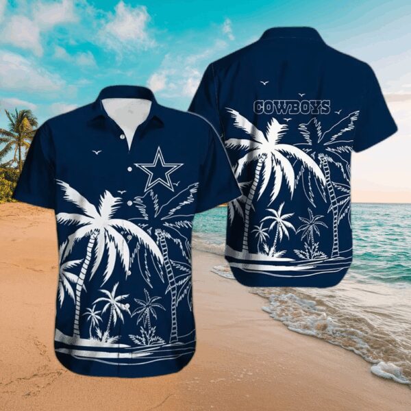 Dallas Cowboys Island Palm Hawaiian Shirt
