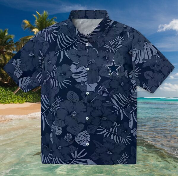 Dallas Cowboys Jungle Vibes Blue Hawaiian Shirt