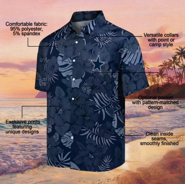 Dallas Cowboys Jungle Vibes Blue Hawaiian Shirt - Image 5