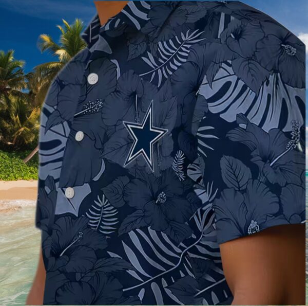 Dallas Cowboys Jungle Vibes Blue Hawaiian Shirt - Image 8