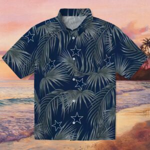 Dallas Cowboys Leafy Palms Blue Hawaiian Shirt