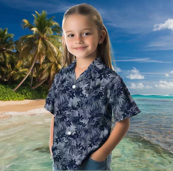 Dallas Cowboys Leafy Pattern Blue Hawaiian Shirt - Image 6