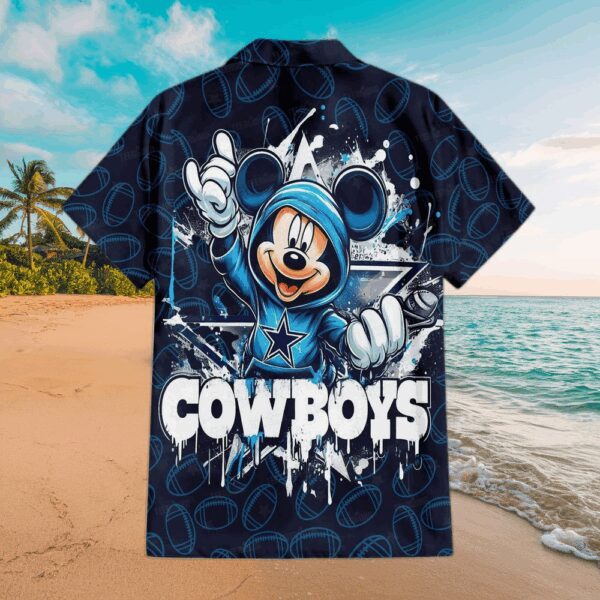 Dallas Cowboys Mickey's Gridiron Adventure Hawaiian Shirt - Image 3