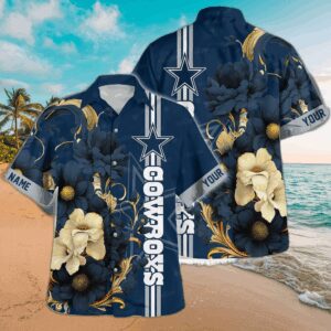 Dallas Cowboys Midnight Bloom Hawaiian Shirt