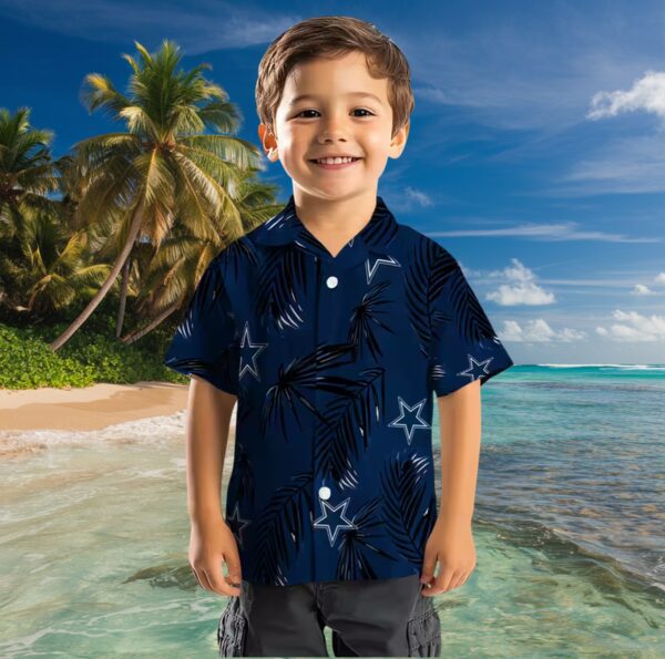 Dallas Cowboys Palm Leaf Blue Hawaiian Shirt - Image 7