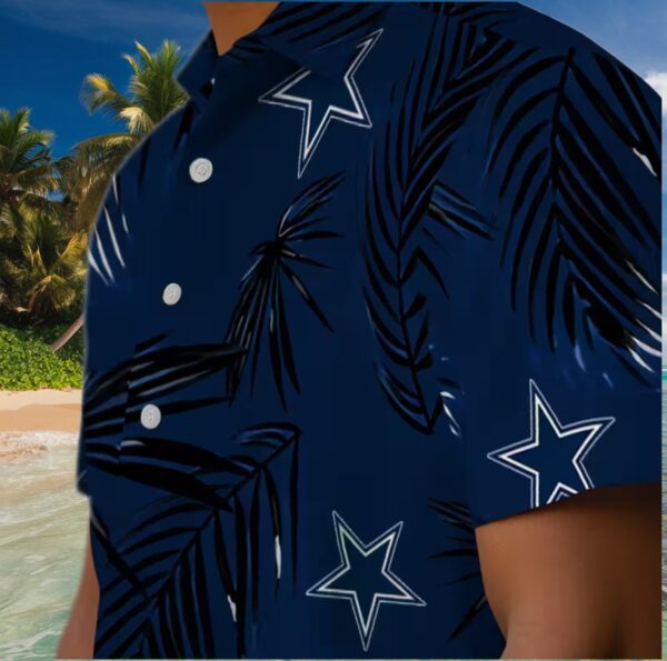 Dallas Cowboys Palm Leaf Blue Hawaiian Shirt - Image 8
