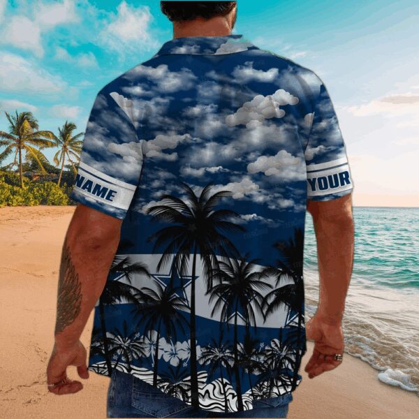 Dallas Cowboys Palm Sky Custom Name Hawaiian Shirt - Image 2