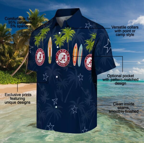 Dallas Cowboys Surfboard Palm Blue Hawaiian Shirt - Image 5