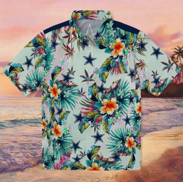Dallas Cowboys Tropical Foliage Green Hawaiian Shirt