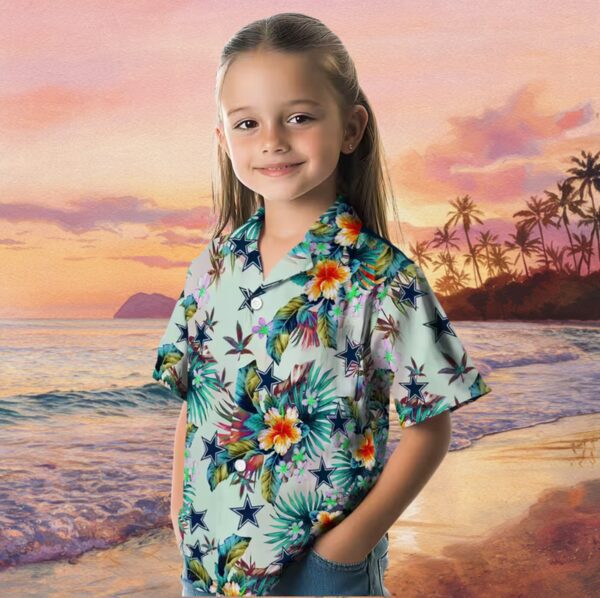 Dallas Cowboys Tropical Foliage Green Hawaiian Shirt - Image 6