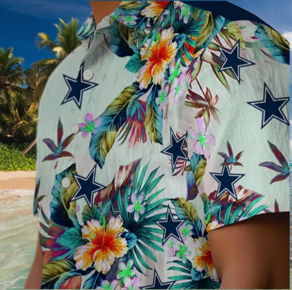 Dallas Cowboys Tropical Foliage Green Hawaiian Shirt - Image 8