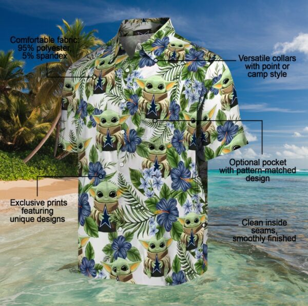Dallas Cowboys Tropical Yoda Green Hawaiian Shirt - Image 5