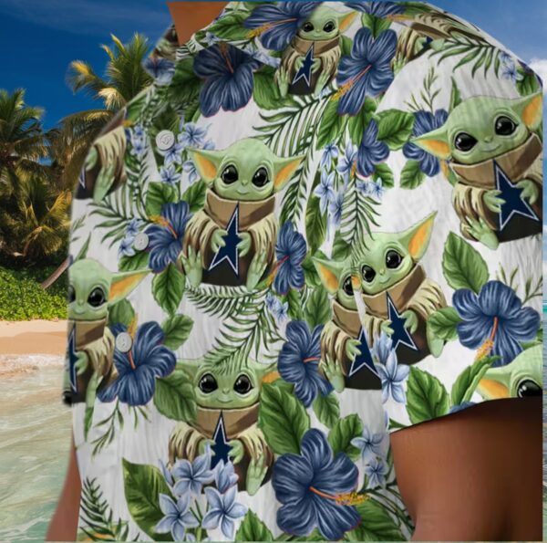 Dallas Cowboys Tropical Yoda Green Hawaiian Shirt - Image 8
